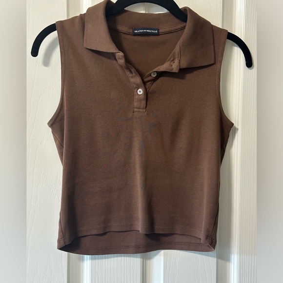 Brandy Melville Collared Crop Tank - Picture 3 of 6